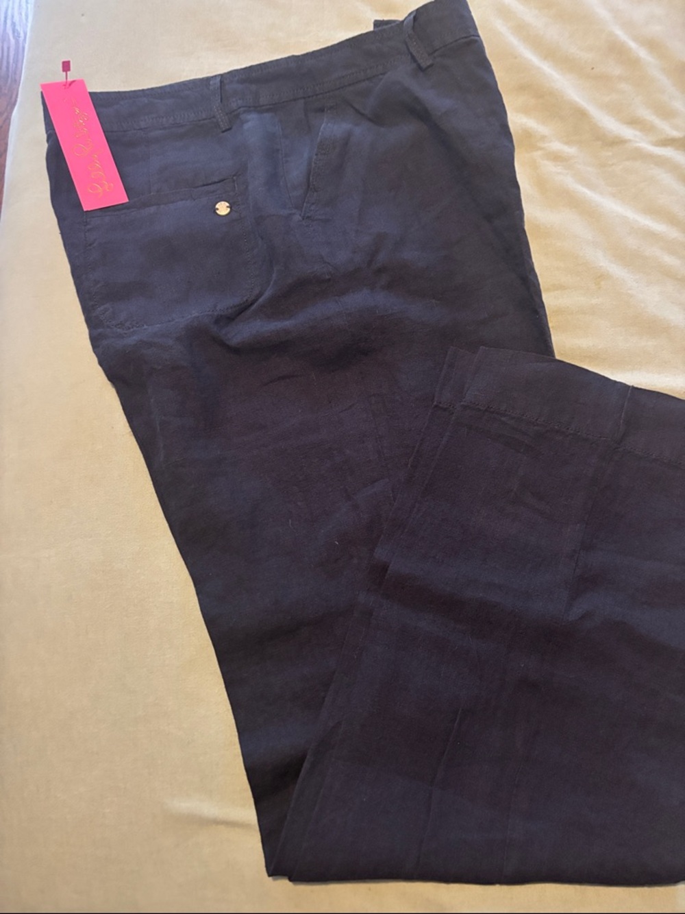 Lilly Pulitzer woman’s Navy Linen-Blend Chinos